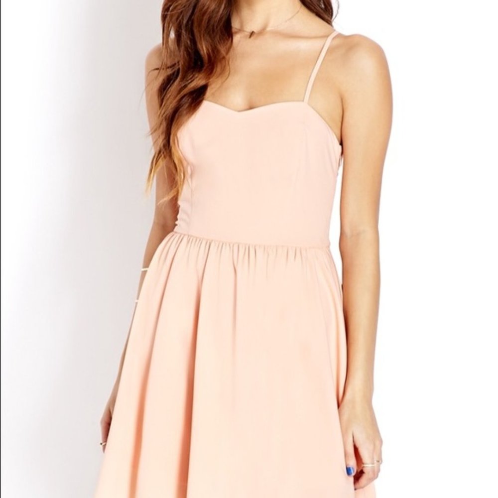 Forever 21 Light Pink Cage Back Dress